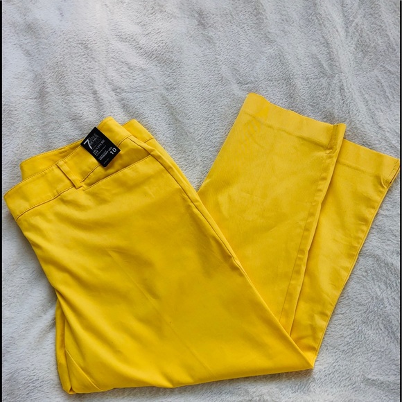 Yellow Crop Pants Straight Leg - Picture 3 of 4